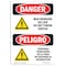 Signmission OSHA, Man Working Line Not Throw Switch Bilingual, 10in X 7in Rigid Plastic, 7" W, 10" L, Spanish OS-DS-P-710-VS-1445 - alternate 1